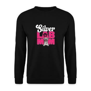 Silberner Labrador Retriever Silberner Lab - Unisex Pullover - Schwarz - Vorne - Alina (178cm) & Michal (187cm)