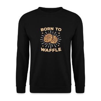 Born To Waffle Waffles Waffle Breakfast Pastry - Unisex Sweatshirt - black - Front - Alina (178cm) & Michal (187cm)