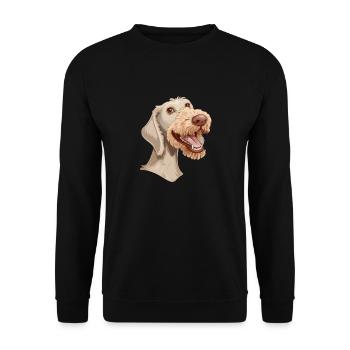 Bedlington Terrier | Cartoon Artwork - Unisex Pullover - Schwarz - Vorne - Alina (178cm) & Michal (187cm)