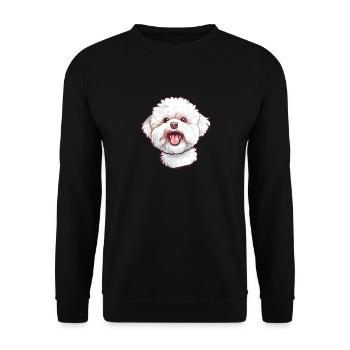 Bichon frisé | Illustration de dessin animé - Sweat-shirt Unisexe - noir - Devant - Alina (178cm) & Michal (187cm)