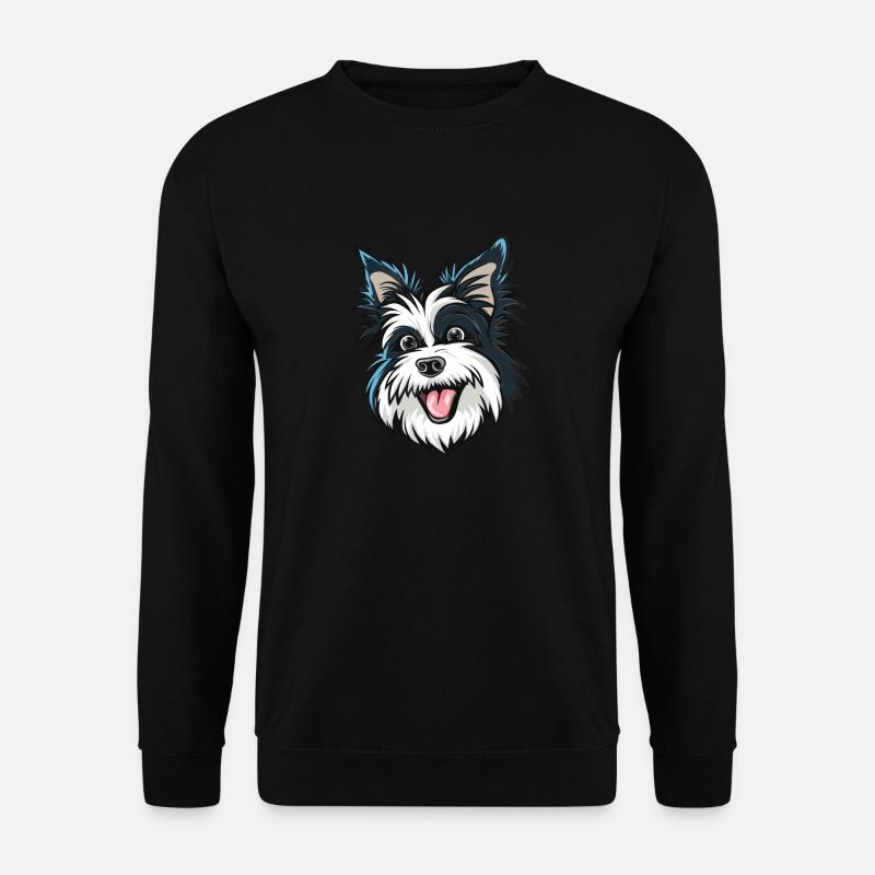 Biewer Terrier | Cartoon Artwork - Unisex Pullover - Schwarz