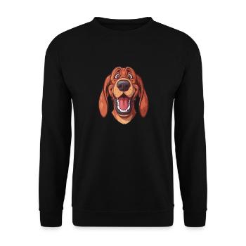 Bloodhound | Cartoon Artwork - Unisex Pullover - Schwarz - Vorne - Alina (178cm) & Michal (187cm)