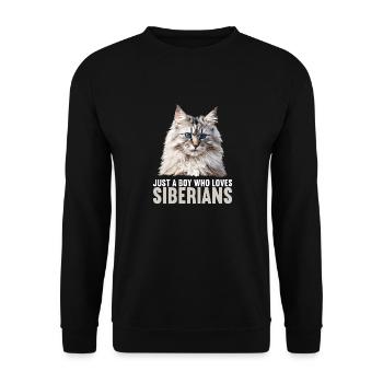 Chat Sibérien Sibirische Katze - Sweat-shirt Unisexe - noir - Devant - Alina (178cm) & Michal (187cm)
