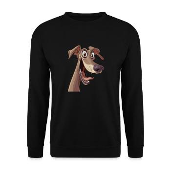 Chart Polski | Polish greyhound | Cartoon Artwork - Unisex Sweatshirt - black - Front - Alina (178cm) & Michal (187cm)