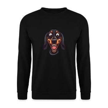 Chien de blaireau | Illustration de dessin animé - Sweat-shirt Unisexe - noir - Devant - Alina (178cm) & Michal (187cm)