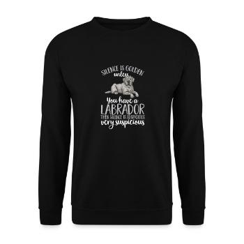 Silver Labrador Retriever Silver Lab - Sweat-shirt Unisexe - noir - Devant - Alina (178cm) & Michal (187cm)