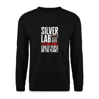 Silver Labrador Retriever Silver Lab - Sweat-shirt Unisexe - noir - Devant - Alina (178cm) & Michal (187cm)