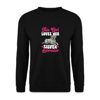 Silver Labrador Retriever Silver Lab - Sweat-shirt Unisexe - noir - Devant - Alina (178cm) & Michal (187cm)