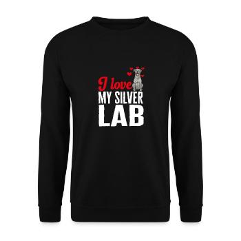 Silver Labrador Retriever Silver Lab - Sweat-shirt Unisexe - noir - Devant - Alina (178cm) & Michal (187cm)
