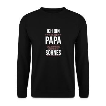 Proud Dad T-Shirt Gift from Son - Unisex Sweatshirt - black - Front - Alina (178cm) & Michal (187cm)