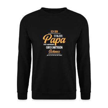 Proud Dad T-Shirt Gift from Son - Unisex Sweatshirt - black - Front - Alina (178cm) & Michal (187cm)