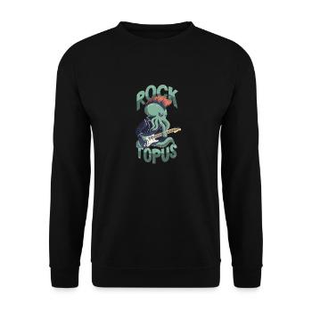 Rocker Octopus / Pun / Rocktopus - Unisex Sweatshirt - black - Front - Alina (178cm) & Michal (187cm)