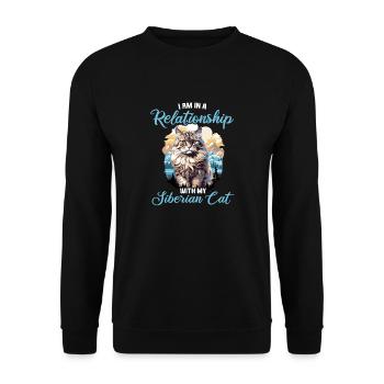 Siberian Cat Sibirische Katze - Unisex Pullover - Schwarz - Vorne - Alina (178cm) & Michal (187cm)