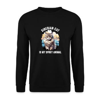 Chat Sibérien Sibirische Katze - Sweat-shirt Unisexe - noir - Devant - Alina (178cm) & Michal (187cm)