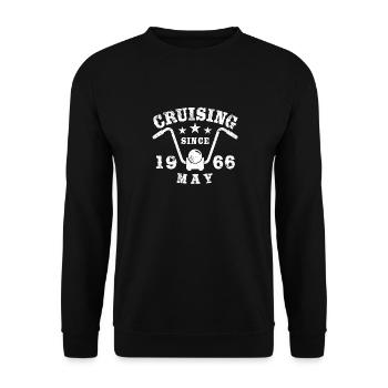 Cruising Biker Geburtstag Mai 1966 Motorrad - Unisex Pullover - Schwarz - Vorne - Alina (178cm) & Michal (187cm)