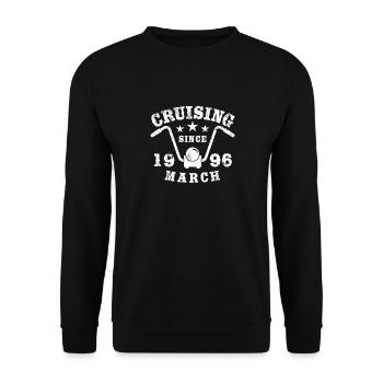 Cruising Biker Geburtstag März 1996 Motorrad - Unisex Pullover - Schwarz - Vorne - Alina (178cm) & Michal (187cm)
