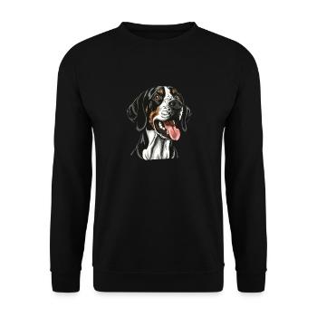 English Pointer | Cartoon Artwork - Unisex Sweatshirt - black - Front - Alina (178cm) & Michal (187cm)