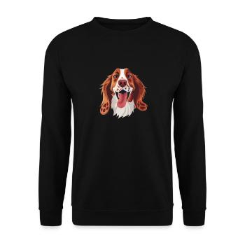English Setter only on white --- | Cartoon Artwork - Unisex Sweatshirt - black - Front - Alina (178cm) & Michal (187cm)