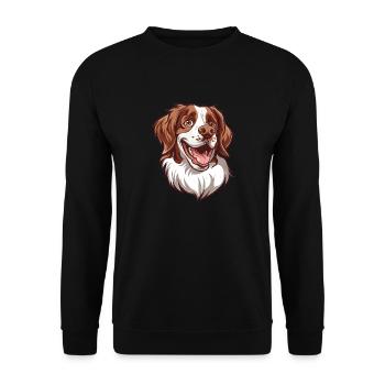 Epagneul Breton Brittany Spaniel | Cartoon - Unisex Sweatshirt - black - Front - Alina (178cm) & Michal (187cm)