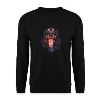 Field Spaniel | Cartoon Artwork - Unisex Pullover - Schwarz - Vorne - Alina (178cm) & Michal (187cm)