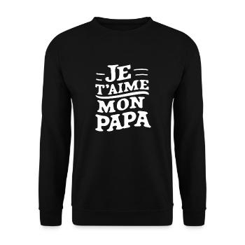 Belle idée cadeau fete des pères anniversaire papa - Sweat-shirt Unisexe - noir - Devant - Alina (178cm) & Michal (187cm)