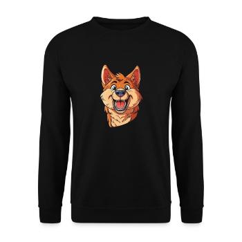 Spitz finlandais | Spitz finlandais | Illustration de dessin animé - Sweat-shirt Unisexe - noir - Devant - Alina (178cm) & Michal (187cm)