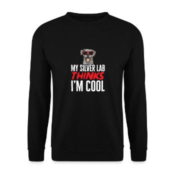 Silberner Labrador Retriever Silberner Lab - Unisex Pullover - Schwarz - Vorne - Alina (178cm) & Michal (187cm)