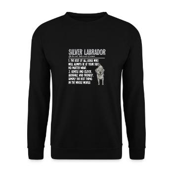 Silver Labrador Retriever Silver Lab - Sweat-shirt Unisexe - noir - Devant - Alina (178cm) & Michal (187cm)
