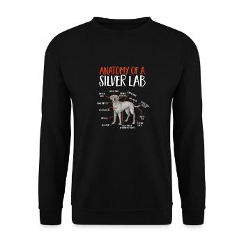 Silver Labrador Retriever Silver Lab - Sweat-shirt Unisexe - noir - Devant - Alina (178cm) & Michal (187cm)