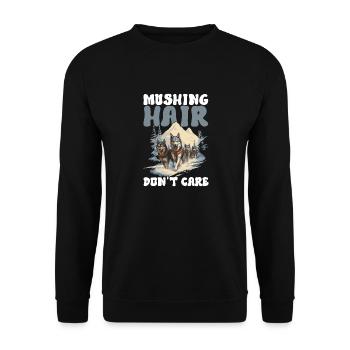 Sledding Sled Dogs - Unisex Sweatshirt - black - Front - Alina (178cm) & Michal (187cm)
