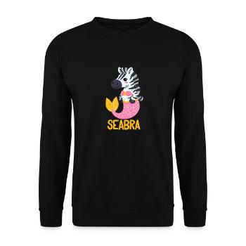 Sea Zebra Pun - Unisex Sweatshirt - black - Front - Alina (178cm) & Michal (187cm)