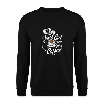 Just A Girl Who Loves Coffee Coffee Lover - Unisex Sweatshirt - black - Front - Alina (178cm) & Michal (187cm)