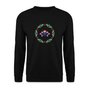I Love Folk - Unisex Sweatshirt - black - Front - Alina (178cm) & Michal (187cm)