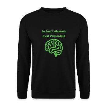 sensibilisation santé mentale - Sweat-shirt Unisexe - noir - Devant - Alina (178cm) & Michal (187cm)