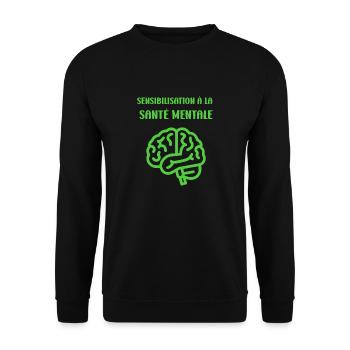 sensibilisation santé mentale - Sweat-shirt Unisexe - noir - Devant - Alina (178cm) & Michal (187cm)