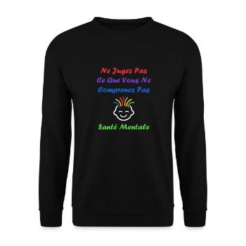 sensibilisation santé mentale - Sweat-shirt Unisexe - noir - Devant - Alina (178cm) & Michal (187cm)