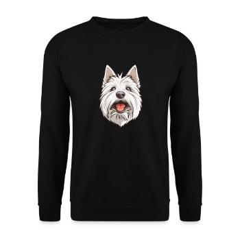 Highland Terrier The West Highland White Terrier - Unisex Sweatshirt - black - Front - Alina (178cm) & Michal (187cm)