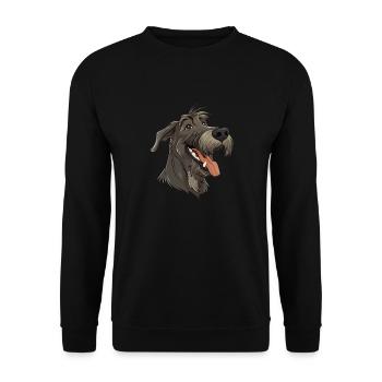Lévrier irlandais | Lévrier irlandais | Caricature - Sweat-shirt Unisexe - noir - Devant - Alina (178cm) & Michal (187cm)