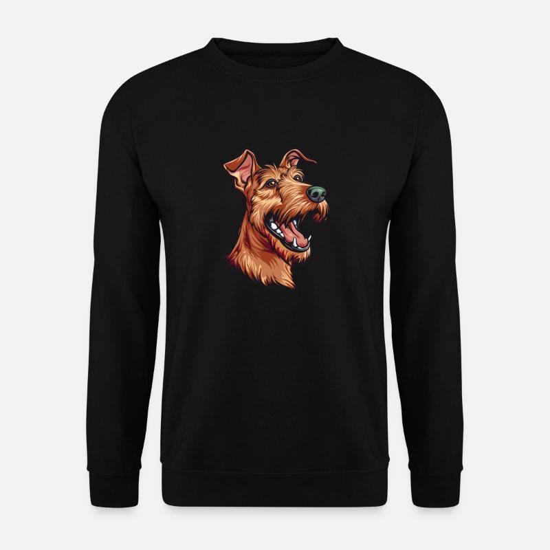 Irish Terrier | Cartoon Artwork - Unisex Pullover - Schwarz