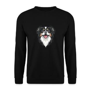 Japan Chin | Japanese Chin | Cartoon Artwork - Unisex Sweatshirt - black - Front - Alina (178cm) & Michal (187cm)