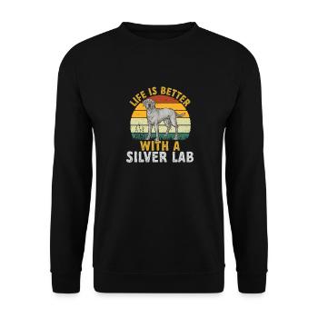 Silver Labrador Retriever Silver Lab - Sweat-shirt Unisexe - noir - Devant - Alina (178cm) & Michal (187cm)