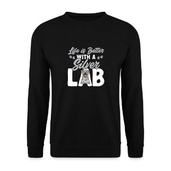 Silver Labrador Retriever Silver Lab - Sweat-shirt Unisexe - noir - Devant - Alina (178cm) & Michal (187cm)