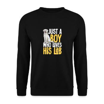 Labrador Retriever blanc Labrador Labrador blanc - Sweat-shirt Unisexe - noir - Devant - Alina (178cm) & Michal (187cm)