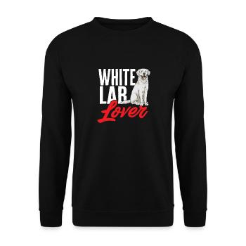 Labrador Retriever blanc Labrador Labrador blanc - Sweat-shirt Unisexe - noir - Devant - Alina (178cm) & Michal (187cm)