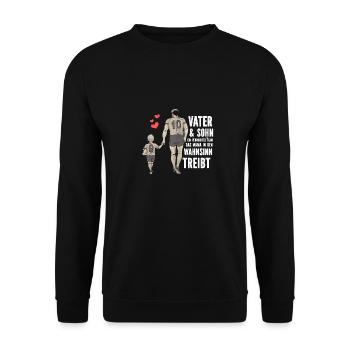 Father & Son a Crazy Team Partner Look - Unisex Sweatshirt - black - Front - Alina (178cm) & Michal (187cm)