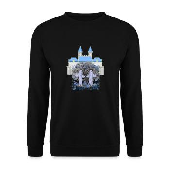 Château, Château, Fantômes, Fantômes, Halloween, Nature - Sweat-shirt Unisexe - noir - Devant - Alina (178cm) & Michal (187cm)