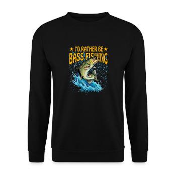 Ich wäre lieber Barschfischen - Unisex Pullover - Schwarz - Vorne - Alina (178cm) & Michal (187cm)