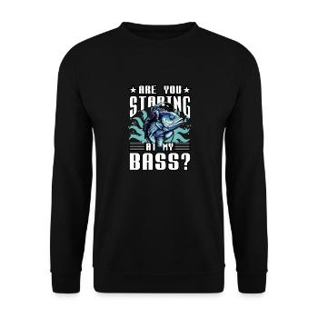 Regardez-vous ma basse ? - Sweat-shirt Unisexe - noir - Devant - Alina (178cm) & Michal (187cm)