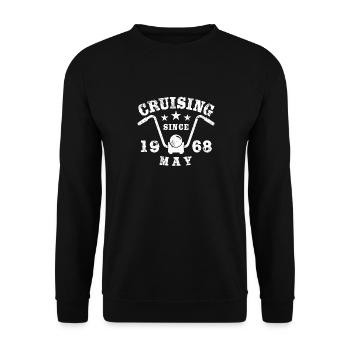 Cruising Biker Geburtstag Mai 1968 Motorrad - Unisex Pullover - Schwarz - Vorne - Alina (178cm) & Michal (187cm)