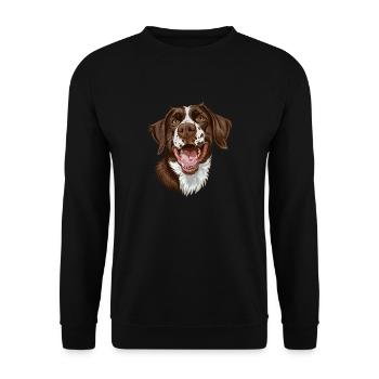 Petit Münsterländer | Petit Münsterländer - Sweat-shirt Unisexe - noir - Devant - Alina (178cm) & Michal (187cm)